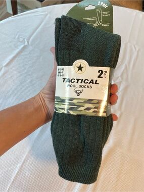 Tactical Wool Socks - Dark Green (2 Pair)